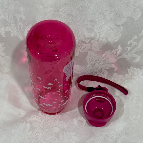 NEW (NIP) Tupperware Pink Eco Water Bottle with Hearts Design - Picture 4 of 7